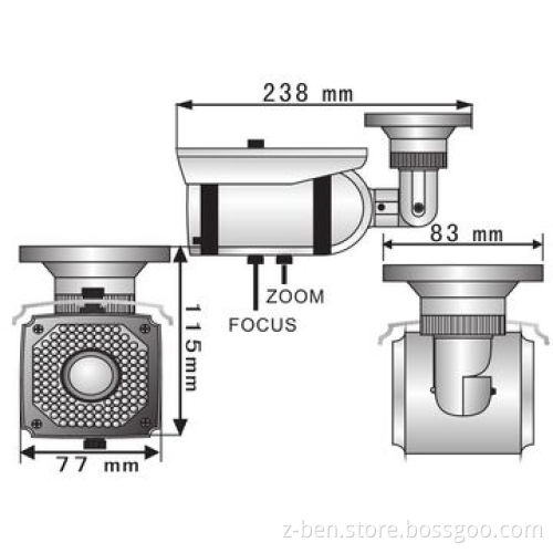 SWDR Day/Night Weatherproof IR Camera with 1/3-inch Color Sony Super HAD II CCD and 50m IR Range